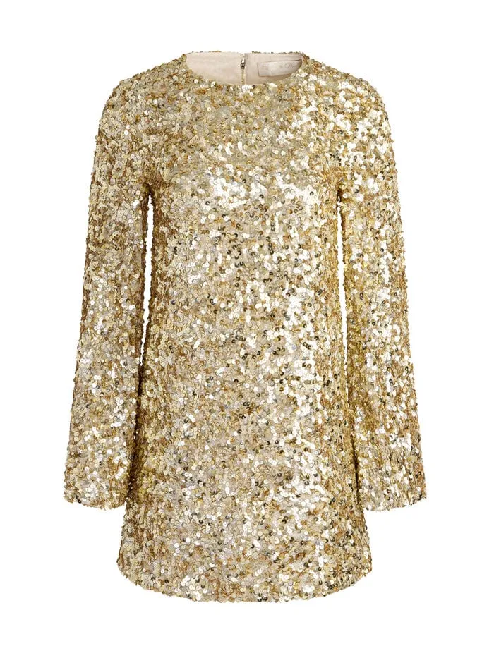 Alice Olivia DRESSES WOMEN ELEONORA MINI DRESS Champagneandpale Gold