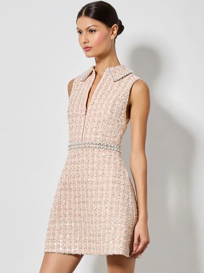 Alice Olivia DRESSES WOMEN ELLIS MINI DRESS Pearl Blush