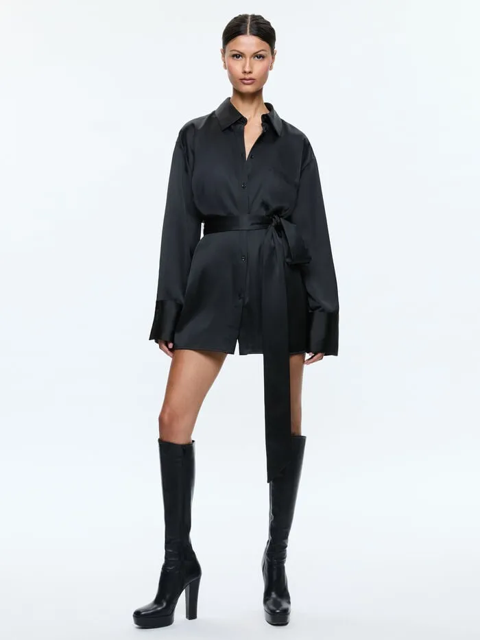 Alice Olivia DRESSES WOMEN FINELY MINI SHIRT DRESS Black