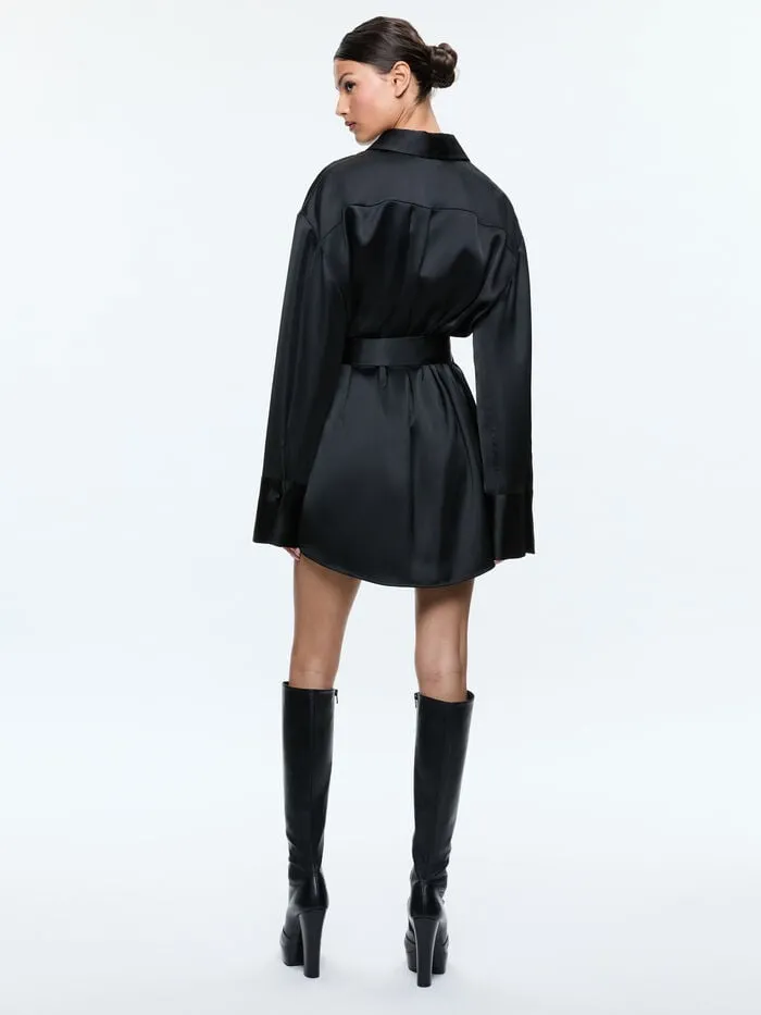 Alice Olivia DRESSES WOMEN FINELY MINI SHIRT DRESS Black