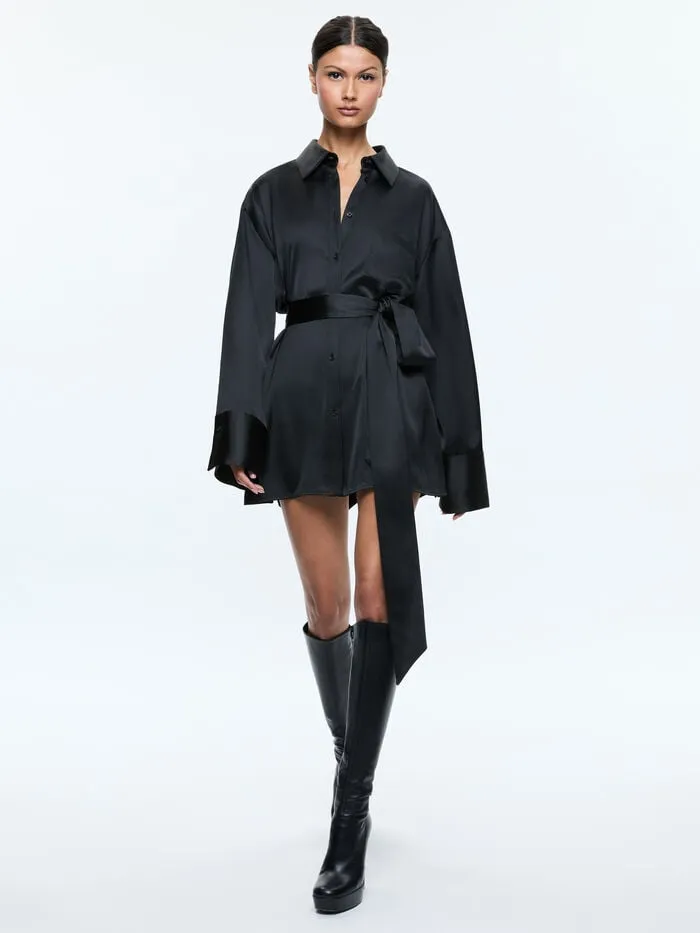 Alice Olivia DRESSES WOMEN FINELY MINI SHIRT DRESS Black