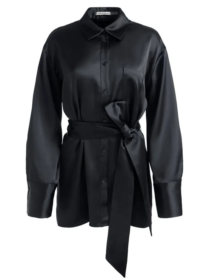 Alice Olivia DRESSES WOMEN FINELY MINI SHIRT DRESS Black
