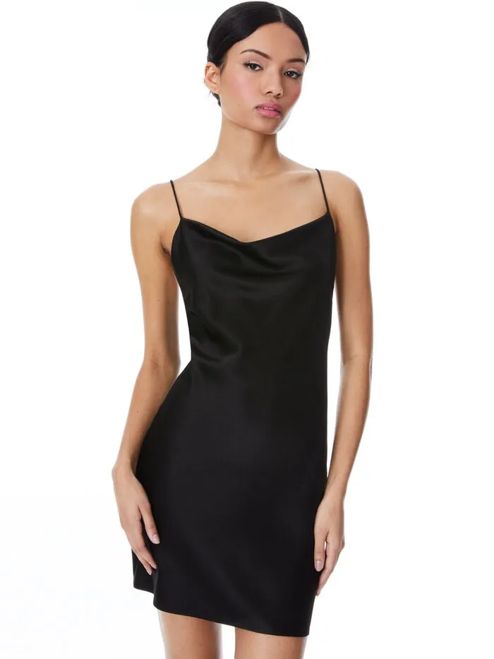 Alice Olivia DRESSES WOMEN HARMONY MINI SLIP DRESS Black