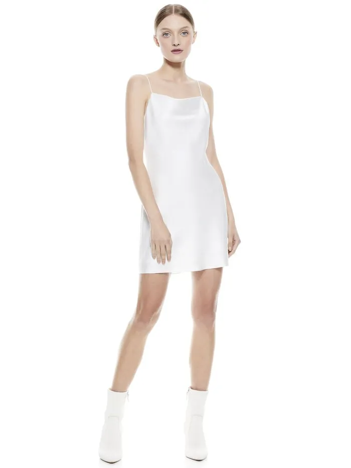 Alice Olivia DRESSES WOMEN HARMONY MINI SLIP DRESS Off White