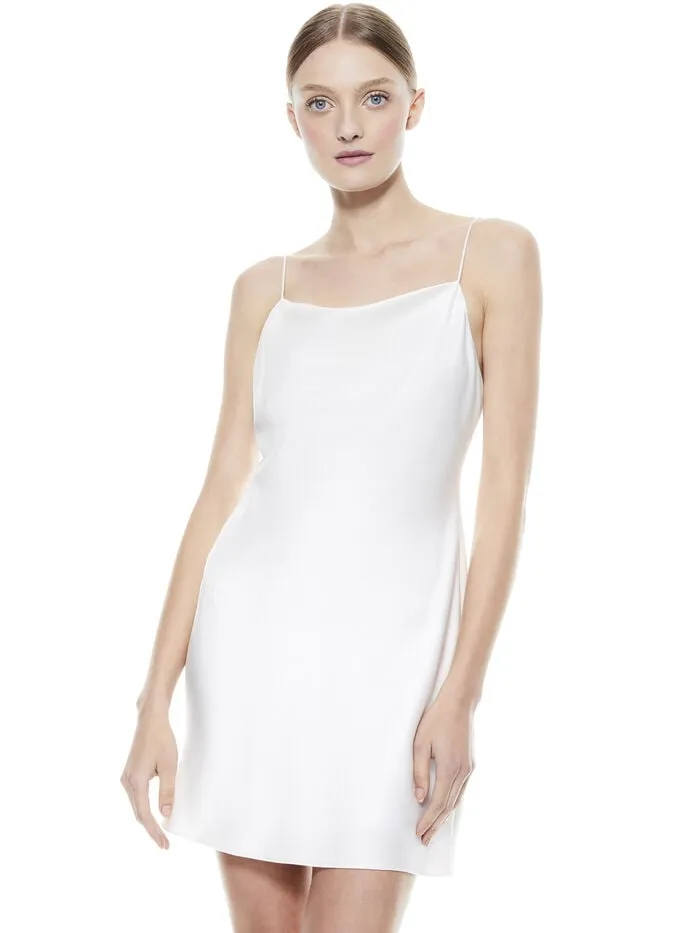 Alice Olivia DRESSES WOMEN HARMONY MINI SLIP DRESS Off White
