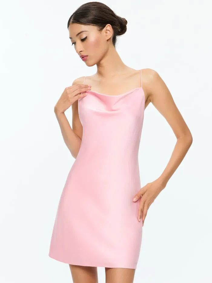 Alice Olivia DRESSES WOMEN HARMONY MINI SLIP DRESS Rose Quartz
