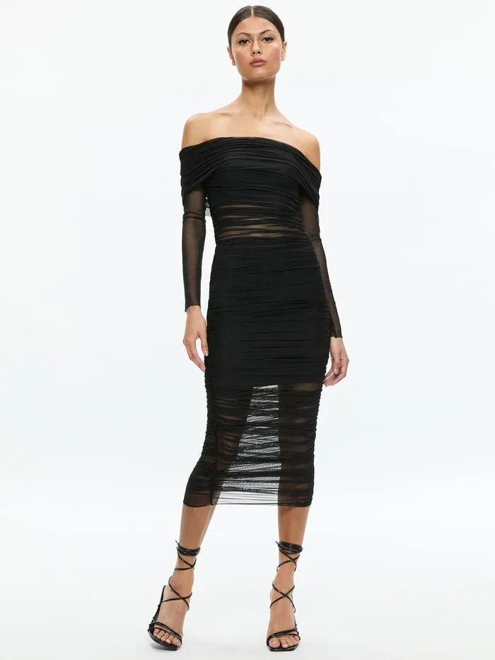 Alice Olivia DRESSES WOMEN ISADOLA MIDI DRESS Black