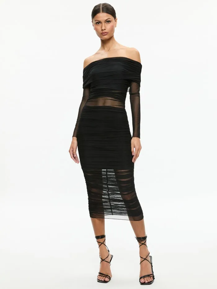 Alice Olivia DRESSES WOMEN ISADOLA MIDI DRESS Black