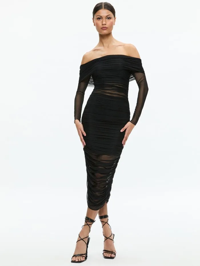 Alice Olivia DRESSES WOMEN ISADOLA MIDI DRESS Black