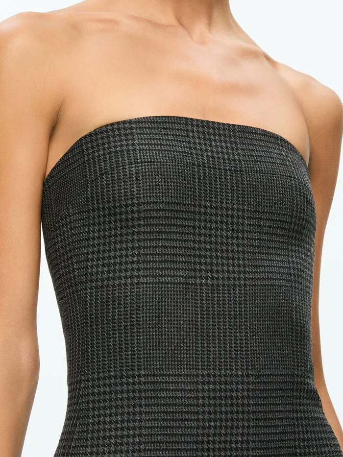 Alice Olivia DRESSES WOMEN KELLY MIDI DRESS Charcoal Grey Melange