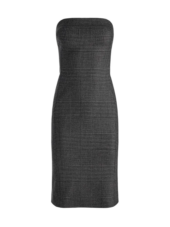 Alice Olivia DRESSES WOMEN KELLY MIDI DRESS Charcoal Grey Melange