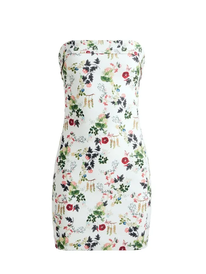 Alice Olivia DRESSES WOMEN KELLY SQUARE BUST MINI DRESS Blush Kiss Vanilla