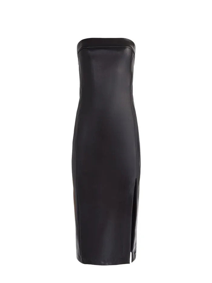 Alice Olivia DRESSES WOMEN KELLY VEGAN MIDI DRESS Black
