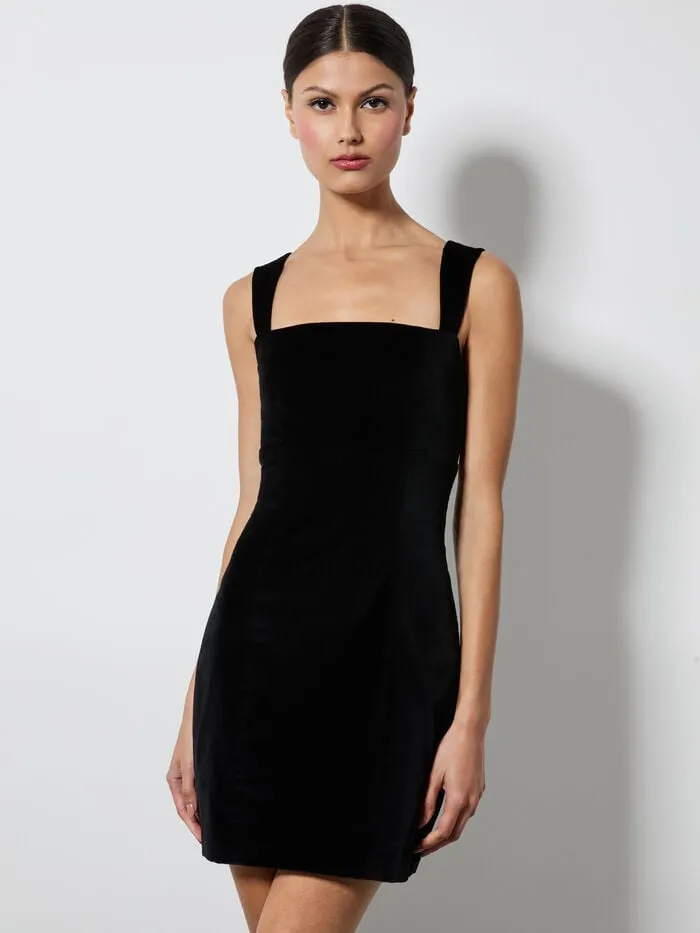 Alice Olivia DRESSES WOMEN KERIA VELVET MINI DRESS Black