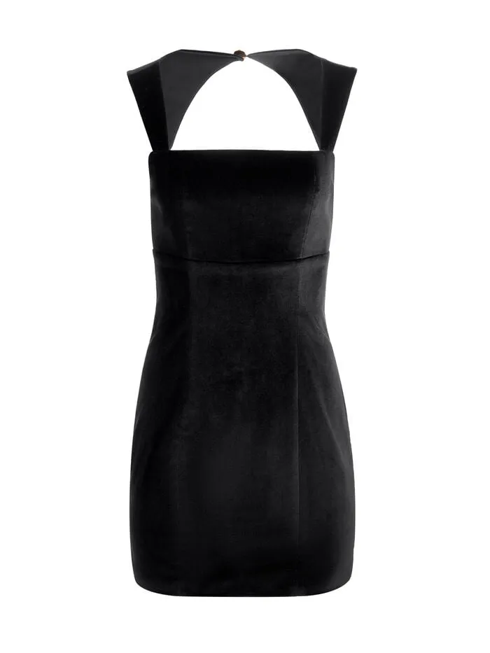 Alice Olivia DRESSES WOMEN KERIA VELVET MINI DRESS Black