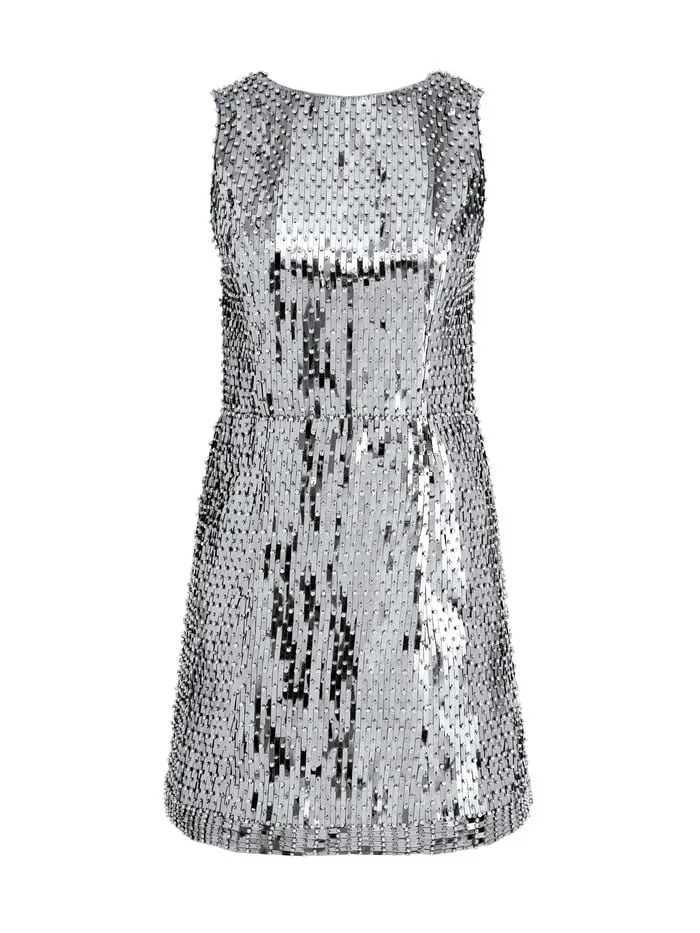 Alice Olivia DRESSES WOMEN LINDSEY EMBELLISHED MINI GOWN Silver
