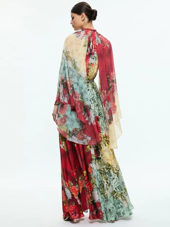 Alice Olivia DRESSES WOMEN MALINDA MAXI DRESS WITH SLIT Oakley