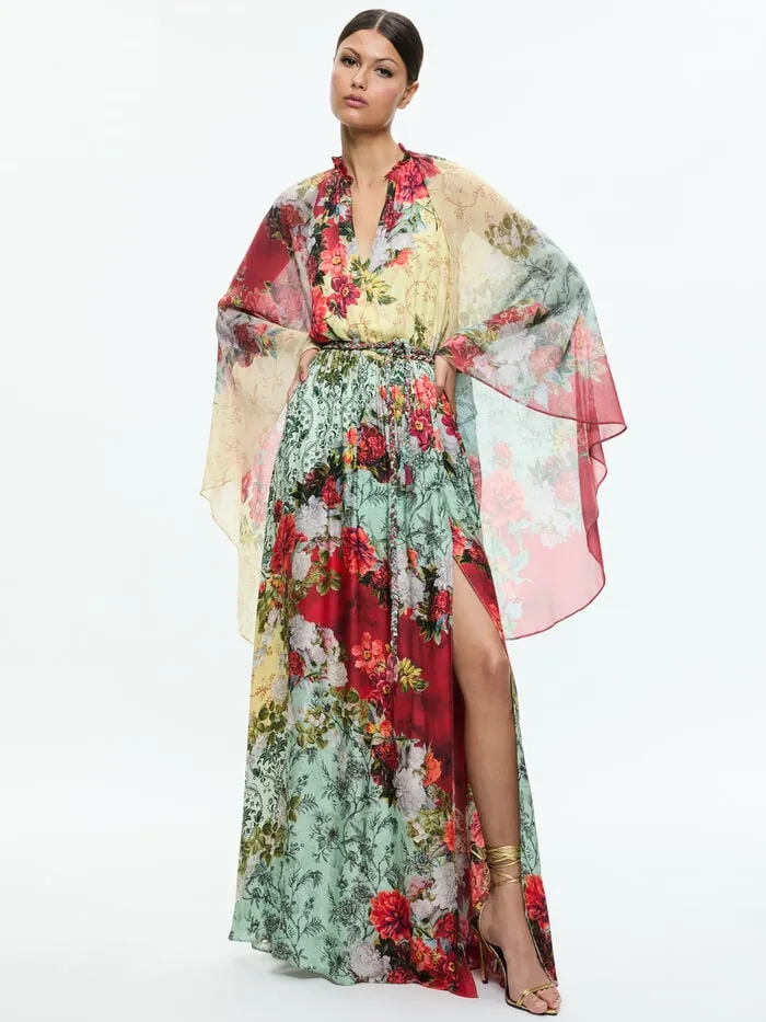 Alice Olivia DRESSES WOMEN MALINDA MAXI DRESS WITH SLIT Oakley