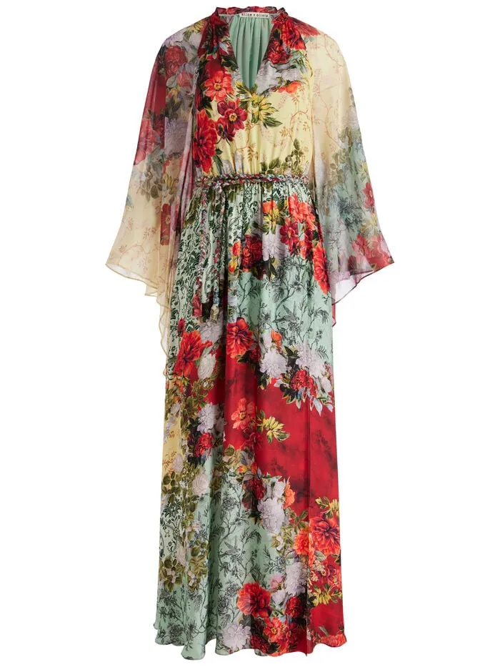 Alice Olivia DRESSES WOMEN MALINDA MAXI DRESS WITH SLIT Oakley