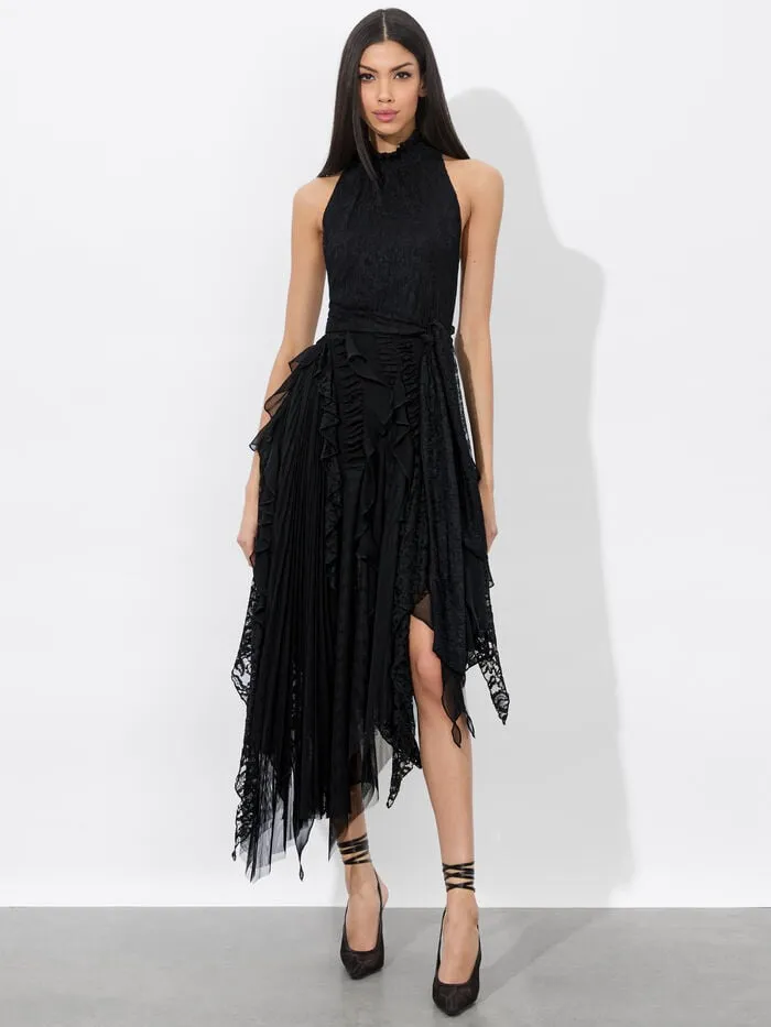 Alice Olivia DRESSES WOMEN MARZITA LACE MIDI DRESS Black