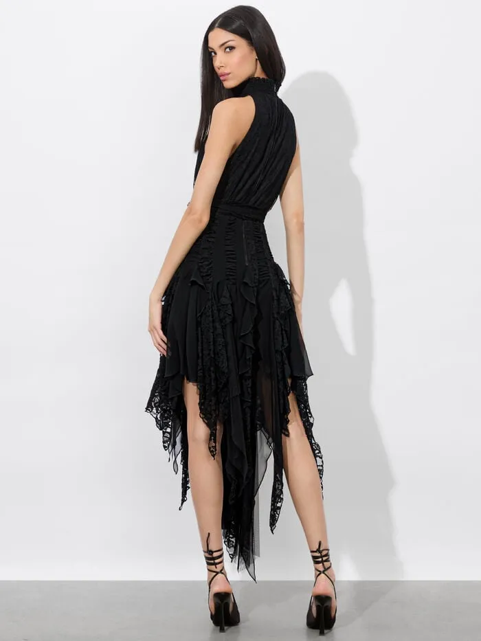 Alice Olivia DRESSES WOMEN MARZITA LACE MIDI DRESS Black