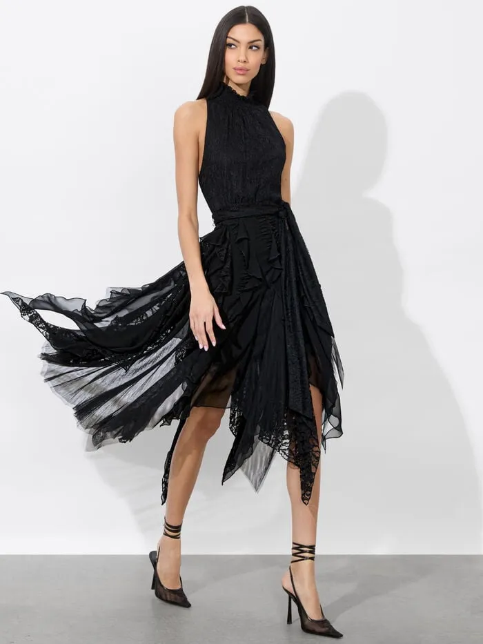 Alice Olivia DRESSES WOMEN MARZITA LACE MIDI DRESS Black