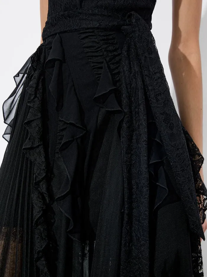 Alice Olivia DRESSES WOMEN MARZITA LACE MIDI DRESS Black