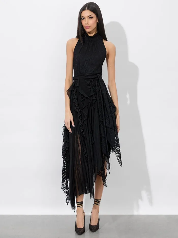 Alice Olivia DRESSES WOMEN MARZITA LACE MIDI DRESS Black