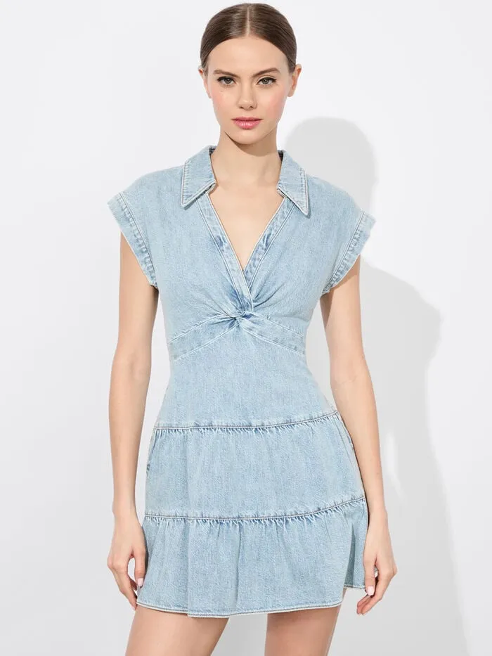 Alice Olivia DRESSES WOMEN MILA DENIM MINI DRESS Rockstar Blue