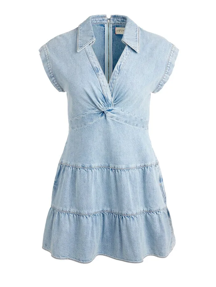 Alice Olivia DRESSES WOMEN MILA DENIM MINI DRESS Rockstar Blue
