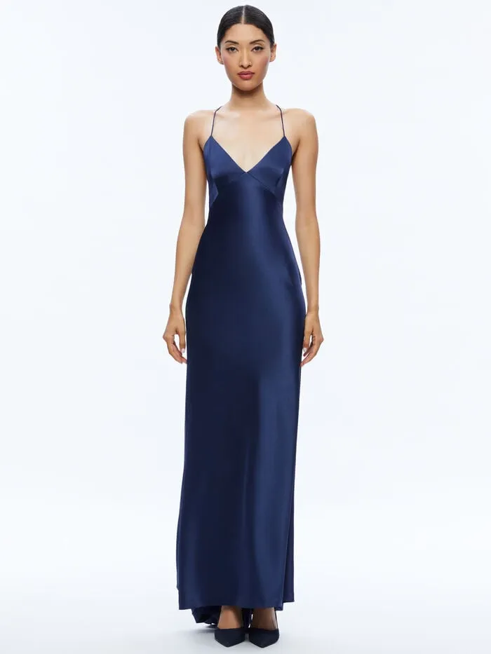 Alice Olivia DRESSES WOMEN MONTANA TIE BACK GOWN Azure