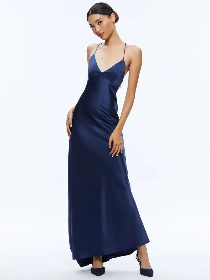 Alice Olivia DRESSES WOMEN MONTANA TIE BACK GOWN Azure