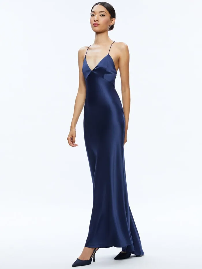 Alice Olivia DRESSES WOMEN MONTANA TIE BACK GOWN Azure