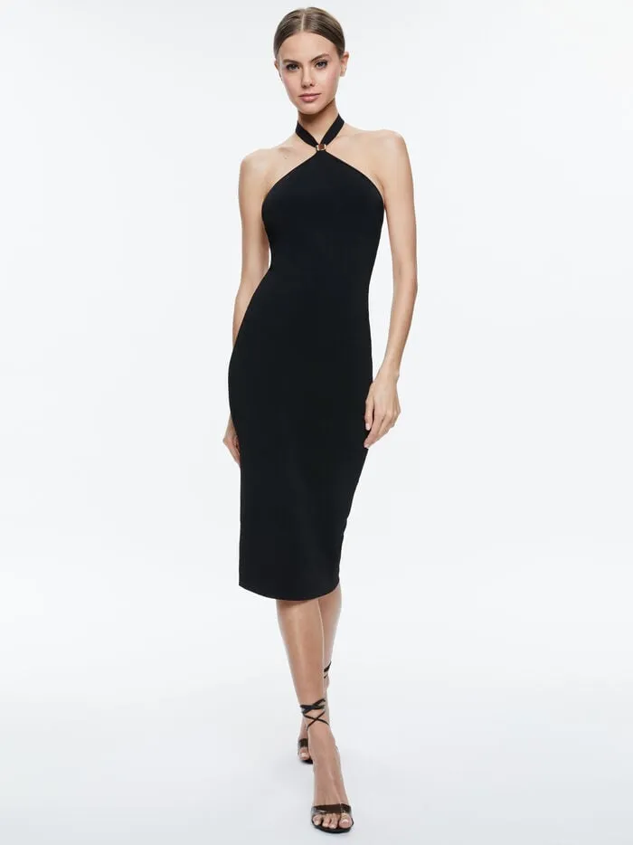 Alice Olivia DRESSES WOMEN NOE HALTER DRESS Black