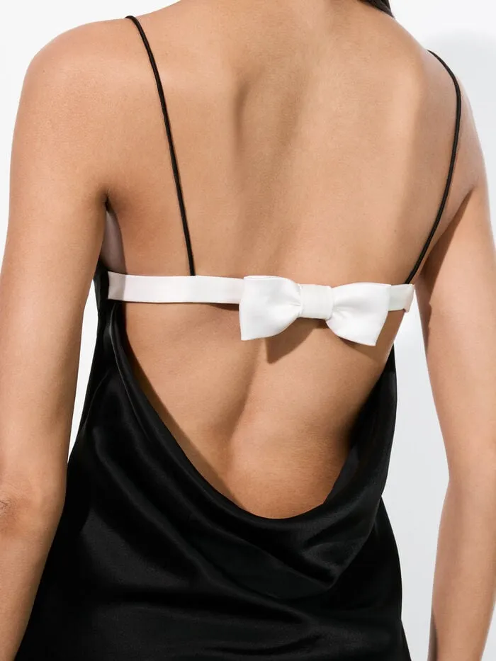 Alice Olivia DRESSES WOMEN NOELIE COWL BACK DRESS Blackandoff White