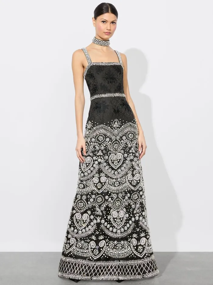 Alice Olivia DRESSES WOMEN PAIGE MAXI GOWN Blackandmulti