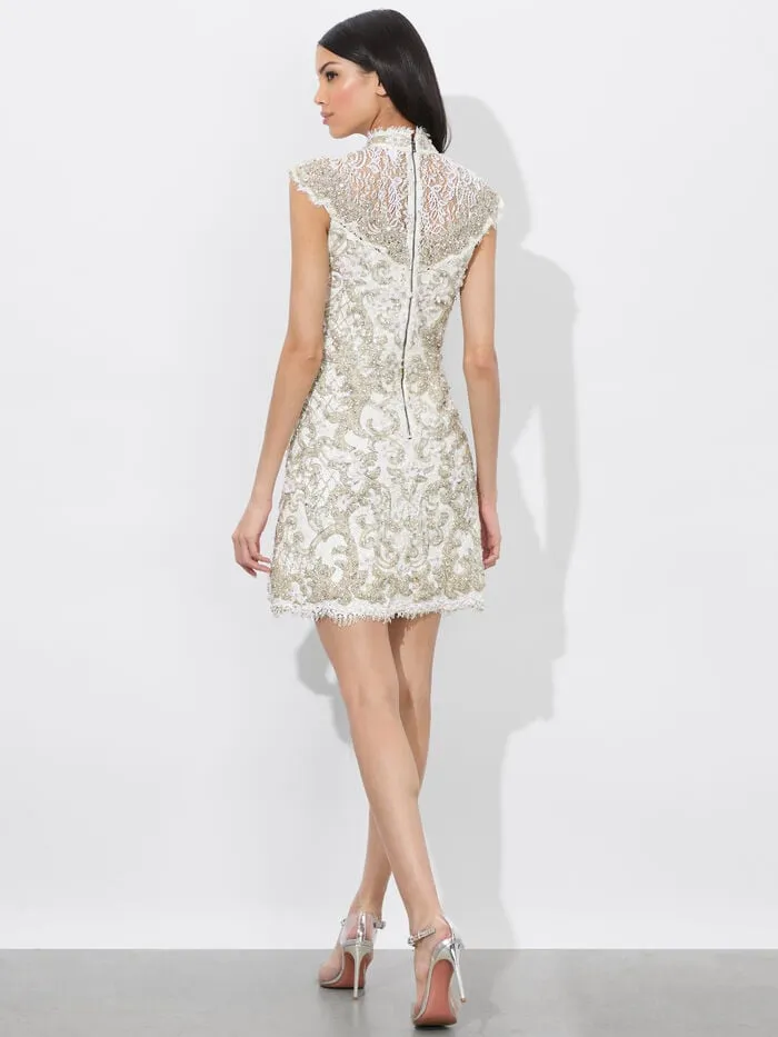 Alice Olivia DRESSES WOMEN PRIA MINI GOWN Off White