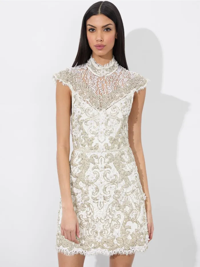 Alice Olivia DRESSES WOMEN PRIA MINI GOWN Off White