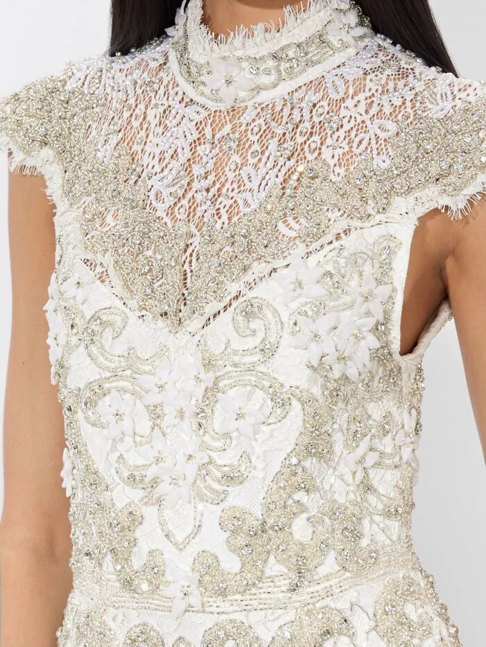 Alice Olivia DRESSES WOMEN PRIA MINI GOWN Off White
