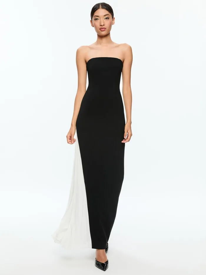 Alice Olivia DRESSES WOMEN RETHA MAXI DRESS Blackandoff White