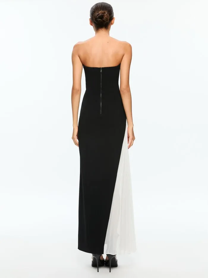 Alice Olivia DRESSES WOMEN RETHA MAXI DRESS Blackandoff White