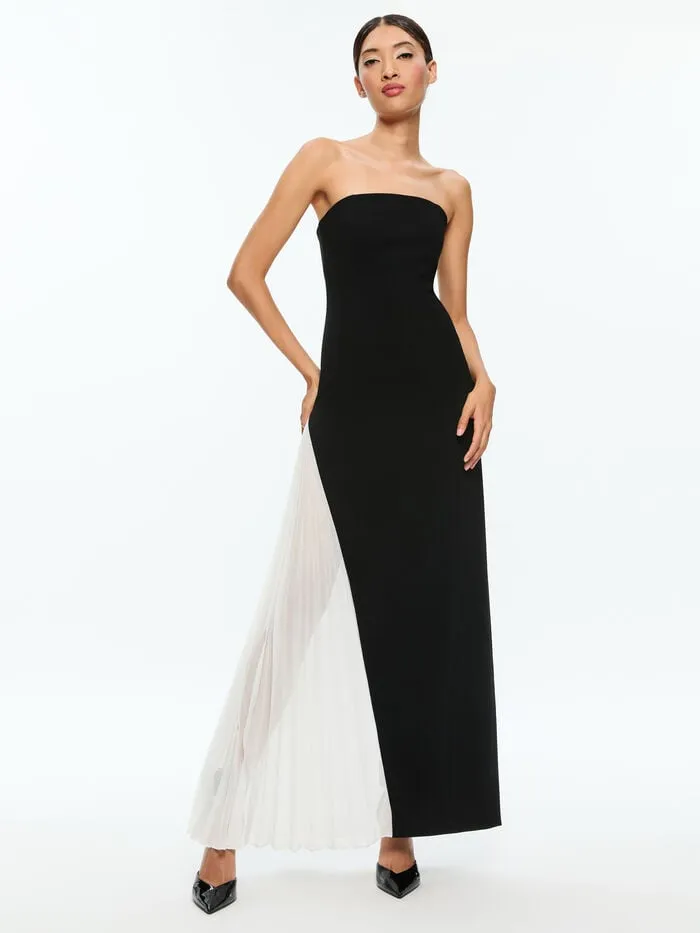 Alice Olivia DRESSES WOMEN RETHA MAXI DRESS Blackandoff White