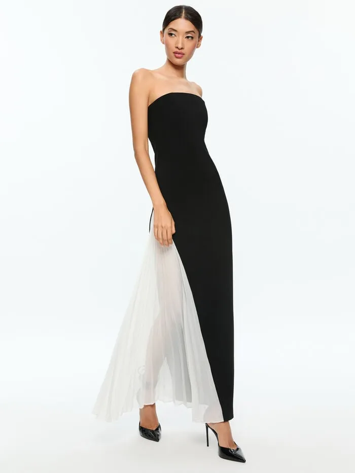 Alice Olivia DRESSES WOMEN RETHA MAXI DRESS Blackandoff White