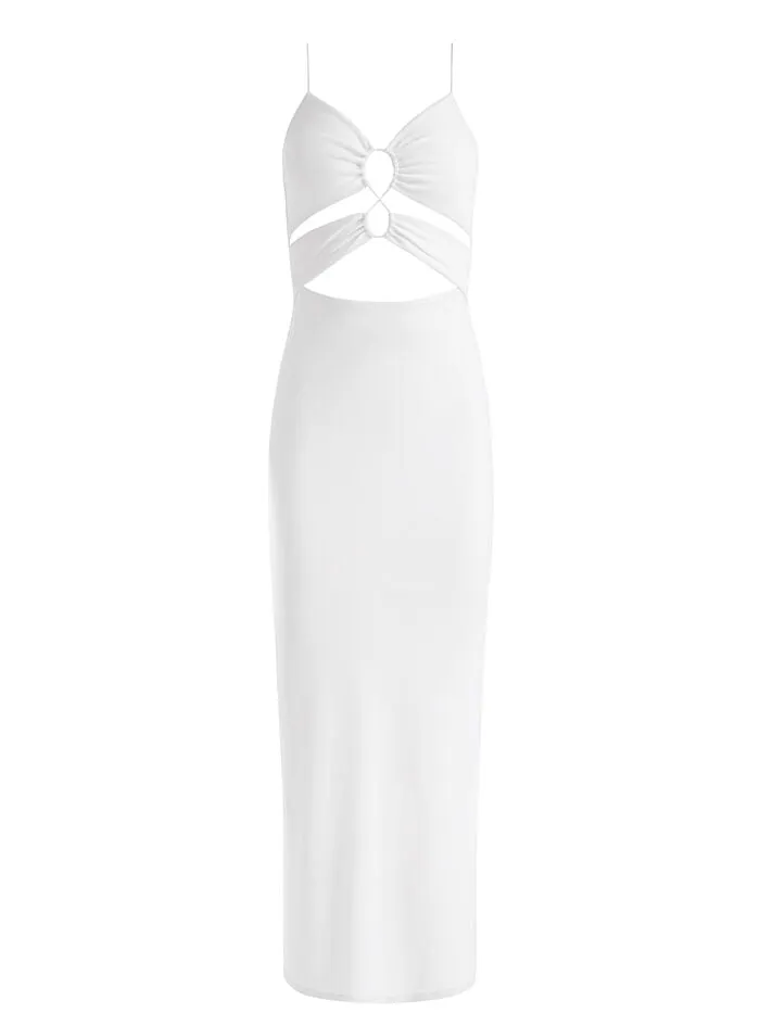 Alice Olivia DRESSES WOMEN SALEM STRAPPY MAXI DRESS Off White
