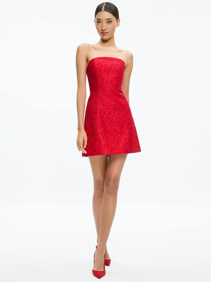 Alice Olivia DRESSES WOMEN VELIA MINI DRESS Perfect Ruby