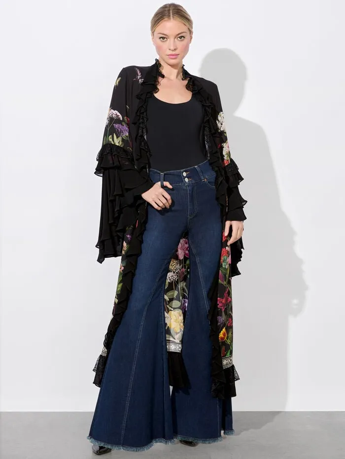 Alice Olivia JACKETS COATS WOMEN ADALIA RUFFLE MAXI ROBE Secret Garden