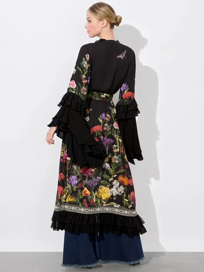 Alice Olivia JACKETS COATS WOMEN ADALIA RUFFLE MAXI ROBE Secret Garden
