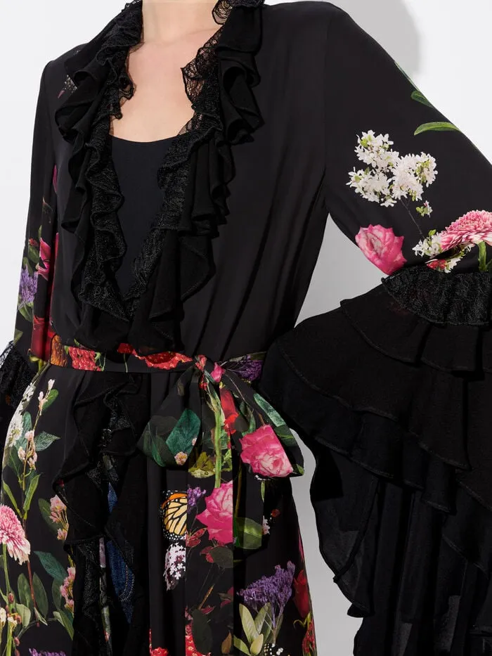 Alice Olivia JACKETS COATS WOMEN ADALIA RUFFLE MAXI ROBE Secret Garden