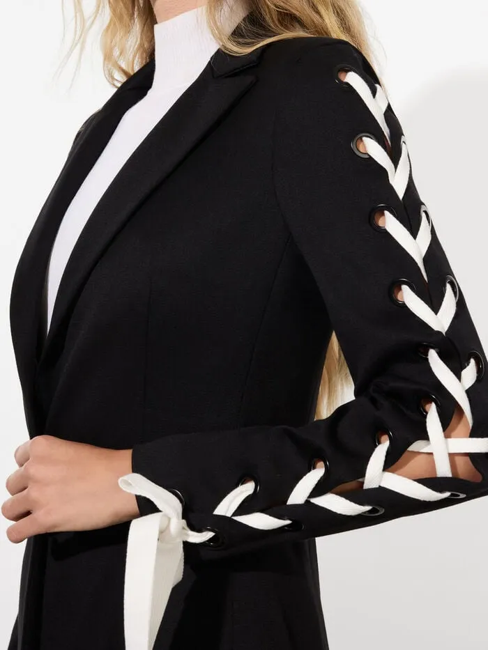 Alice Olivia JACKETS COATS WOMEN BREANN LACE UP BLAZER Black