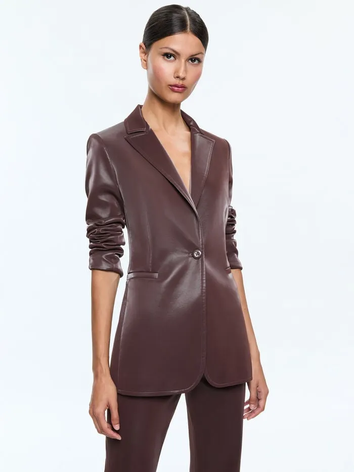 Alice Olivia JACKETS COATS WOMEN BREANN VEGAN BLAZER Espresso